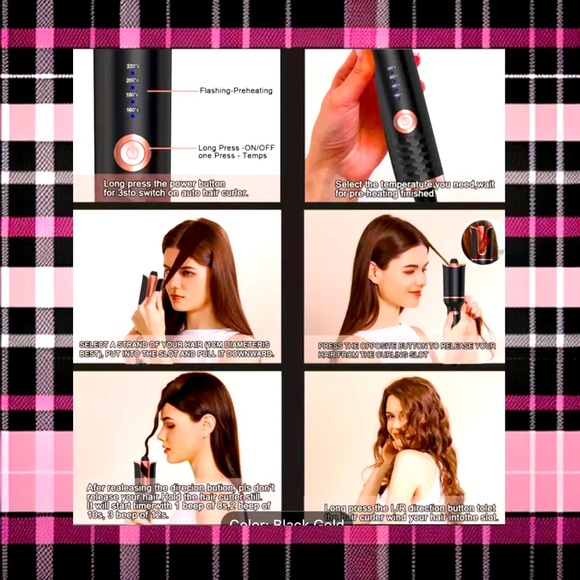 🌺 New Automatic Ceramic Curling Iron w  Adjustable Temperature Settings, - Picture 8 of 9